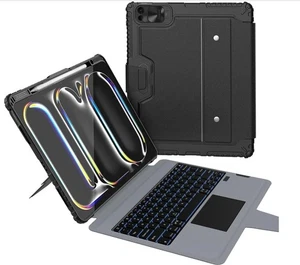 Nillkin iPad Pro 13 M4 Keyboard Case Magic Trackpad Backlit Rugged Black - Picture 1 of 11
