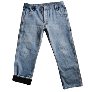 KEY isolierte gefütterte Carpenter Jeans Herren 36x30 helle Waschung Workwear Denim Hose - Bild 1 von 11