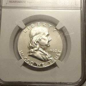 1962 Silber PP Franklin Half Dollar NGC PF68 - Bild 1 von 4
