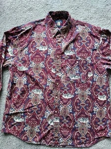 Salty Dog Gant Men's Shirt Long Sleeve Paisley Ducks Imperial Poplin Large - Picture 1 of 18