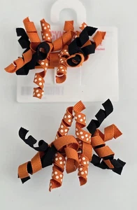 VTG Gymboree Halloween Ponytail Holder Hair Bows Curly Korker Corker Barrette - Picture 1 of 3