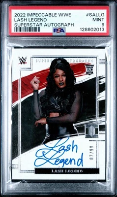 Lash Legend 2022 Impeccable WWE Rookie RC Autograph Auto  SA-LLG /99 PSA 9 Pop 1 - Image 1 of 3
