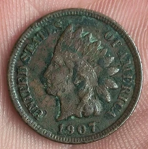 1907 Indian Head Cent - Picture 1 of 2