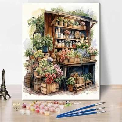 Green Plant Flowerpot Paint by Numbers Kits for Adlts Beginners, Without Frame - Image 1 of 4