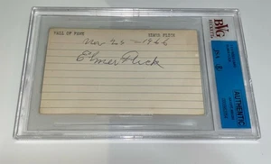 Elmer Flick JSA Authentic 3x5 Index Card Slabbed Signed Hall Of Fame 1966 Auto - Picture 1 of 4