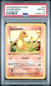 PSA 8 - 1999 POKEMON GAME 1ST ED #46 CHARMANDER - Picture 1 of 2