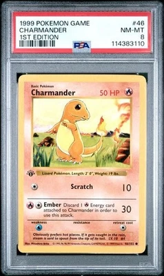 PSA 8 - 1999 POKEMON GAME 1ST ED #46 CHARMANDER - Image 1 of 2
