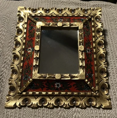 Espejo vintage~italiano~florentino~barroco~dorado~ornado~@12,75”x14”~*LEER* Foto 1 de 4