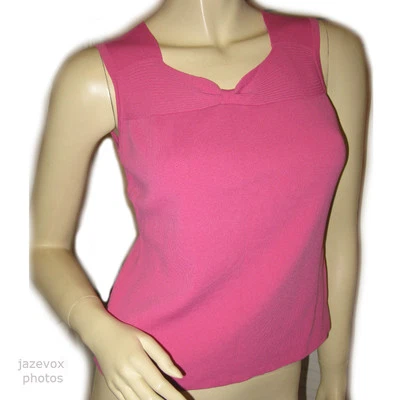 Vintage 90s 80s Joseph A Pink Knit Tank Top S Preppy Academia Barbiecore Femme - Изображение 1 из 4