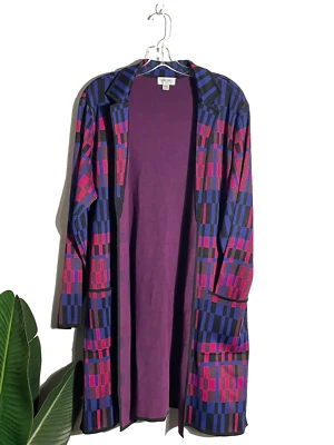 Cárdigan Per Se Carisle Venecia Rayón Manga Larga Longline Suéter 2XL $698 NUEVO SIN ETIQUETAS Foto 1 de 4