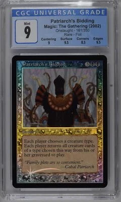 PATRIARCH'S BIDDING Onslaught Foil Rare CGC 9 MTG [Nostalgium] - Image 1 of 2