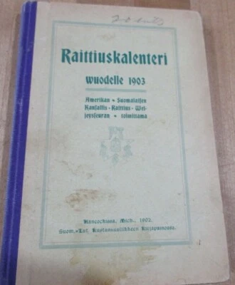1903 Finnish Raittiuskalenteri Temperance Calendar hard cover (r) - Image 1 of 4