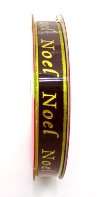 Noel Ribbon,Brown,Gold,3/8" x 9 ft.,Polyester,Jo-ann's - Image 1 of 2