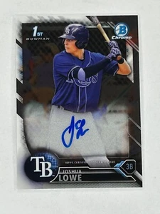 2016 BOWMAN CHROME JOSHUA Josh Lowe RC ON-CARD AUTO AUTOGRAPH 1ST RAYS ROOKIE SP - Picture 1 of 2