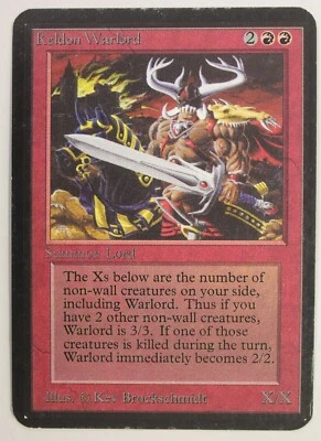 Keldon Warlord - Limited Edition Alpha - Moderate Play Magic MTG English LP-/MP+ - Image 1 of 4