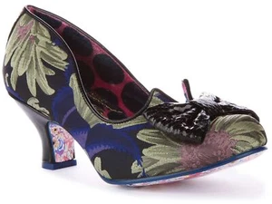 Irregular Choice Dazzle Razzle Mujer Tacón Fiesta Zapato Negro Flor EE. UU. 6-11 - Imagen 1 de 6