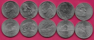 USA 5 COIN SET JEFFERSON NICKELS BICENTENNIAL XF VARIOUS DATES & MINT MARKS - Picture 1 of 1