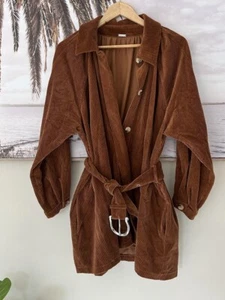 DODO BAR OR Brown Corduroy Cord Belted Jacket Retro Fit 10-16 AU $1300 - Picture 1 of 11