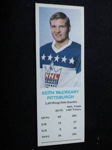 1970-71 Dad's Cookies Hockey Card # Keith McCreary - Pittsburgh Penguins (NM)