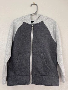 Old Navy Kid Boys Gender-Neutral Color-Block Raglan Zip Hoodie  Gray Size XS - Picture 1 of 2