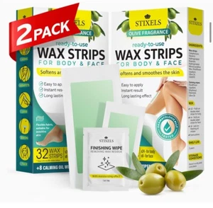 Stixels Wax Strips, 64 Count for Hair Body &Face Removal – Waxing Kit - Picture 1 of 12