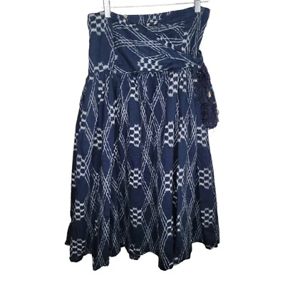 Soft Surroundings batik wrap belt full linen blend skirt PS petite Small - Image 1 of 4