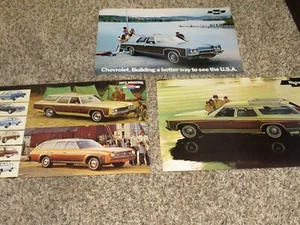1971, 72, 73 Chevrolet Wagon Dealer Sales Brochure/Poster Lot (3) 11x17 - Bild 1 von 12