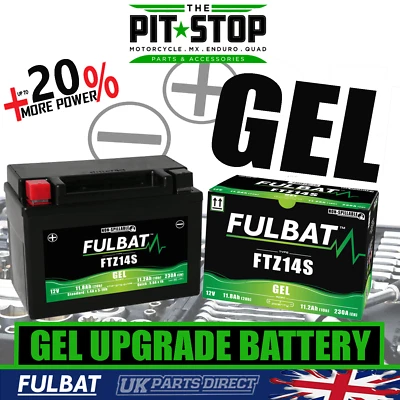 GEL UPGRADE BATTERY for Honda VTR1000 SP1/SP2 (00-06) - YTZ14S - FULBAT FTZ14S - Image 1 of 4