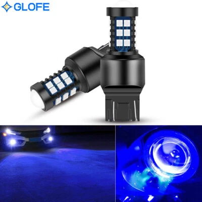 2X T20 7443 W21W 10000K Blue Bright 3030 SMD LED Daytime Running DRL Light Lamps - Image 1 of 4