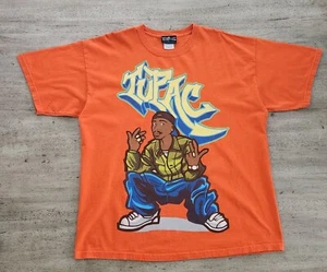 Y2K 2006 Tupac 2 Pac Animated Graffiti Style Rap Tee T-shirt XL Hip Hop Cartoon - Picture 1 of 6