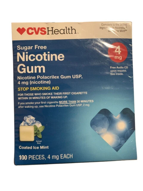 CVS Health Nicotine Polacrilex 4mg Gum, Original - 170 Count