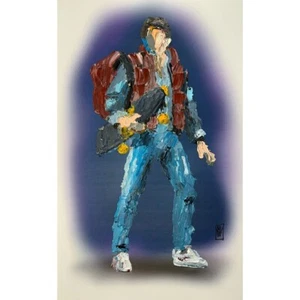 ORIGINAL Abstract Marty McFly Back to the Future BTTF Pop Art Painting 11x17 - Picture 1 of 2