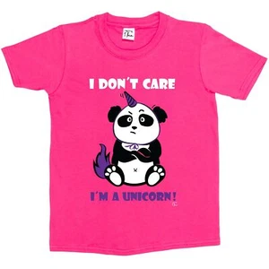 Camiseta 1Tee Niños Niñas I Don't Care I'm a Unicorn Lindo Panda Disfrazado - Imagen 1 de 15
