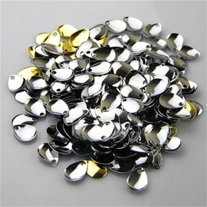 Best 50pcs Fishing Flattie Attractor Spinner Blades Smooth Nickel Spoons Plaice - Picture 1 of 5