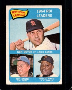 1965 TOPPS #6 KEN BOYER/RON SANTO/WILLIE MAYS VG+ NL RBI LEADERS *X102800