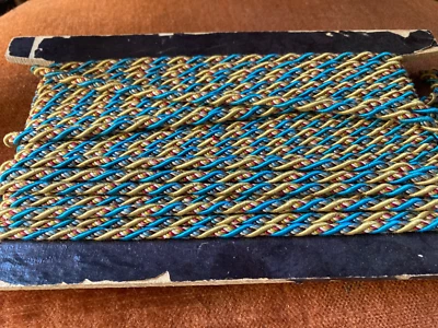 Cordón labial trenzado francés vintage con brida - 14,5 yardas - diámetro 0,12"" Foto 1 de 4