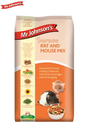 MR JOHNSONS SUPREME RAT & MOUSE MIX FOOD HEALTHY DIET SMALL ANIMAL 900G