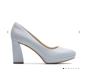 Clarks Ladies VISTA COURT pale blue Croc Effect Leather Court Shoes Uk 5 D /38 - Picture 1 of 6