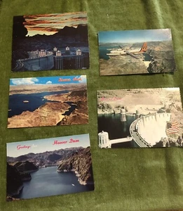 Hoover Dam bundle of 5 post cards 1970's Excellent Vintage Views - Picture 1 of 11
