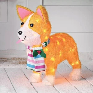 Target Wondershop 21.5" Lit Tinsel Corgi Dog Christmas Indoor/Outdoor Sculpture - Picture 1 of 4