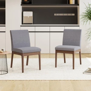 Dining Chair,Set of 2,Refined Appearance, Durability,Rubber Wood Legs,Dark Grey - Picture 1 of 8