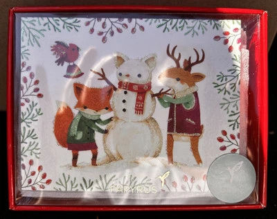 PAPYRUS Animals Christmas Holiday 20 Cards NIB/Envelopes And Sticker Seals. 4” - Image 1 of 4