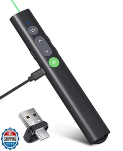Rechargeable Presentation Clicker for PowerPoint Green Light Pointer, USB-A/U - Picture 1 of 5