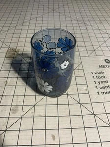 Vintage Libbey Camillia Blue Saft Trinkglas Gänseblümchen B518 - Bild 1 von 3