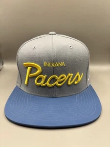 Indiana Pacers Hat Cap SnapBack Gray Blue Mitchell Ness NBA - Picture 1 of 9