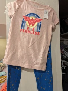 Baby Gap Wonder Woman T-shirt And Leggings Set Organic Cotton DC Comics Size 6 - Picture 1 of 9