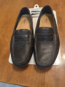 G.H. Bass & Co. "Monte" Black Leather Men's Driving Shoes Penny Loafers Sz 10.5M - Picture 1 of 24