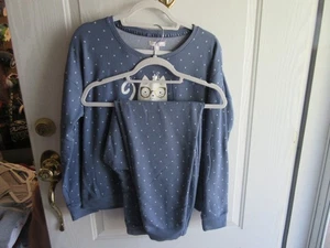 8 AUSWAHL - Lauren Conrad Damen-PJs ustyblau gepunktet ODER Copperfit S/M grau PJs - Bild 1 von 17