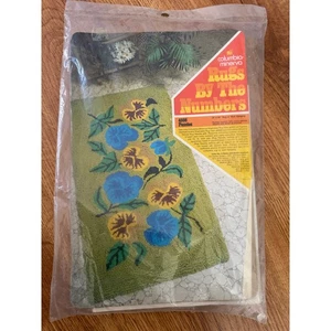 Vintage 1970er Columbia Minerva Teppiche nach Zahlen Set #4808 Stiefmütterchen MCM - Bild 1 von 6