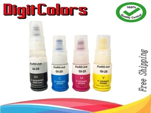 Botella de recarga de tinta GI-25 para uso Canon Maxify MegaTank GX1020 GX1050 GX2020 BKCMY - Imagen 1 de 5